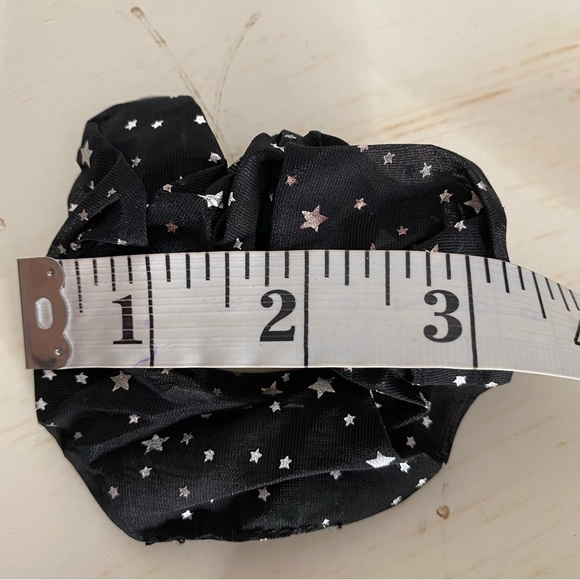 Scrunchies Black Metallic Stars Bundle of 3 - Picture 5 of 5